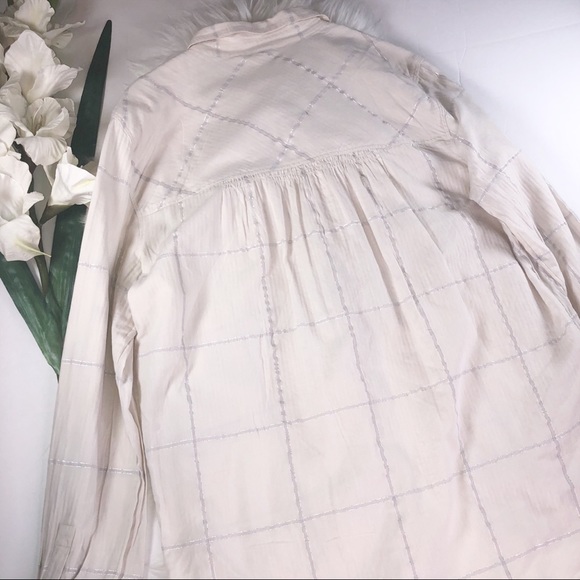 The Loft Cream striped softened button down shirt - Picture 8 of 10